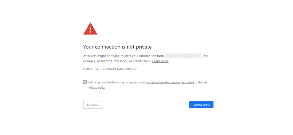 unsecure connection browser error